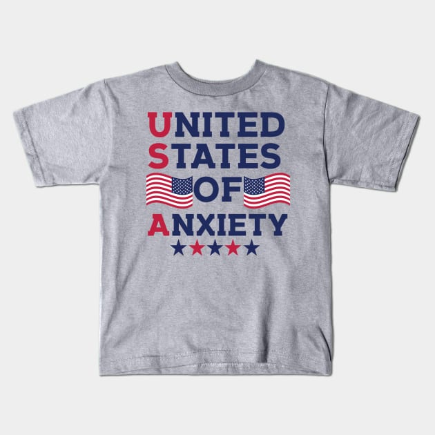 United States Of Anxiety Kids T-Shirt by Eugenex